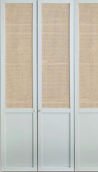 Rattan Walk In Closet, Raffia Wardrobe Doors, Coastal Wardrobe Doors, Cane Laminate Wardrobe, Cane Wardrobe Doors, Rattan Wardrobe Doors, Openable Wardrobe Shutter Design, Wicker Wardrobe, House Mood Board