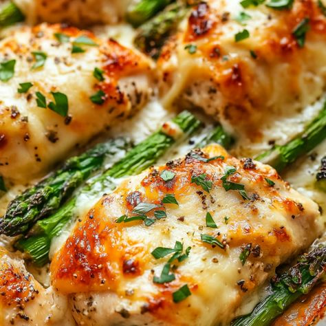 Caesar Chicken with Asparagus - Taste Of Recipe Caesar Chicken With Asparagus, Chicken With Asparagus, Chicken And Asparagus, Asparagus Recipes Baked, Caesar Chicken, Baked Asparagus, Chicken Asparagus, Artichoke Recipes, Roasted Cherry Tomatoes