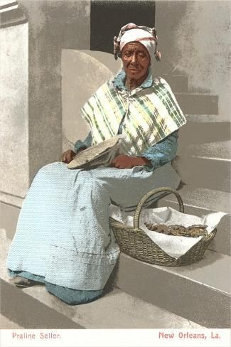 size: 18x12in Art Print: Praline Seller, New Orleans, Louisiana : Artists Louisiana Art Prints, Hummingbirds Photography, Louisiana Art, New Orleans Louisiana, Plein Air Paintings, Vintage Postcard, Black Is Beautiful, Black Art, High Quality Art Prints