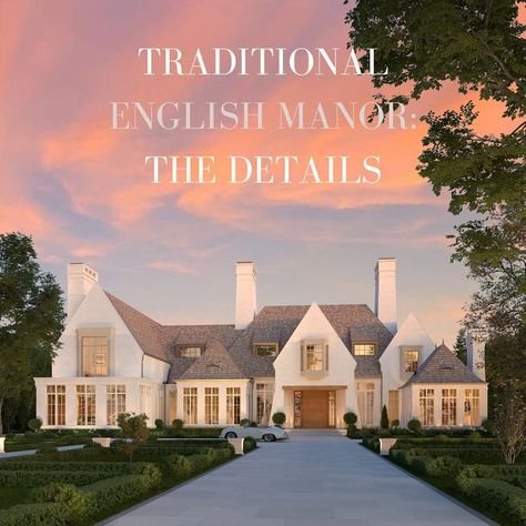 Sensus Design Studio on Instagram: "The Traditional English Manor in Surrey, BC, is a great example of uniquely refined details and specific proportions working together to create a home that is more than the sum of its parts. While this might sound boisterous, this is just how we think about each home we are responsible for designing. Through this process we critique and obsessively review each design detail until we feel that it speaks to the character we are trying to capture. 

Today I wanted to take the time to point out some of my favourite exterior design details that truly make this home remarkably characteristic. Pointing out these details are my (John-Luke), favourite part of each project because of the opportunity it gives me to showcase the details that play a significant role English Manor Exterior, Manor Exterior, John Luke, English Manor Houses, Surrey Bc, English Manor, Traditional English, Custom Home Designs, Farmhouse Exterior