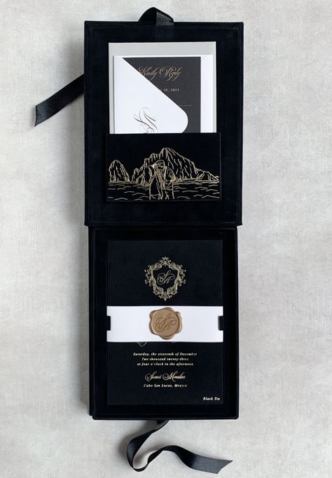 Wedding Invitation Box Ideas, Invitation Box Ideas, Expensive Wedding Invitations, Luxury Wedding Invitations Box, Wedding Invitations Indian, Invitation Boxes, Velvet Invitation, Wedding Invitations Luxury, Venue Sketch