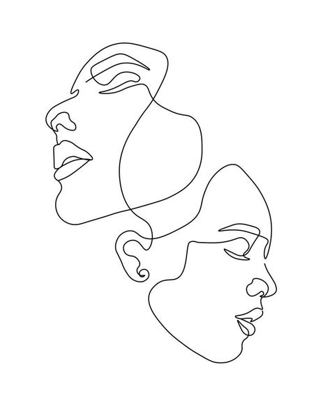 Tattoo Ideas Line Art, Tattoo Ideas Line, Picasso Prints, Konst Designs, Embroidered Canvas Art, Face Line Drawing, Female Face Drawing, Matching Sister Tattoos, Linear Art