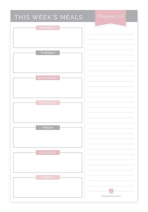 bloom daily planners Weekly Meal Planning Pad with Magnets - Tear Off Meal Planner with Perforated, Tear Off Shopping List - 6" x 9": Amazon.ca: Office Products Meal Weekly Planner, Teal Office, Track Diet, Fitness Tracker Printable, Weekly Meal Planning, Menu Planner, Shopping List Grocery, Pink Office, Lesson Planner