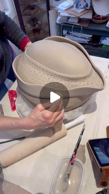 Paula Shalan on Instagram: "Another big seed pod in progress for the @smithsoniancraftshowsswc . May1-5.  #craftshowprep #seedpodsculpture #potterymakingvideos #coilbuild #howiamaco #smokefiredpottery #nature #seedsofhope #create #instagramreels #potteryreels #smithsoniancraftshow #paulashalanceramics" Slab Building Pottery, Seed Pod, Seed Pods, Pottery Making, Clay Projects, Seeds, Sculpture, Ceramics, Building