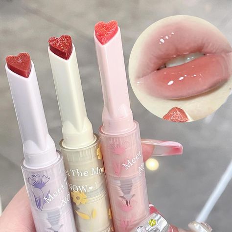 Heart Shaped Lips, Light Lip Gloss, Korean Lip Tint, Korean Lips, Moist Lips, Jelly Lipstick, Crystal Lips, Glossier Lipstick, Wholesale Makeup