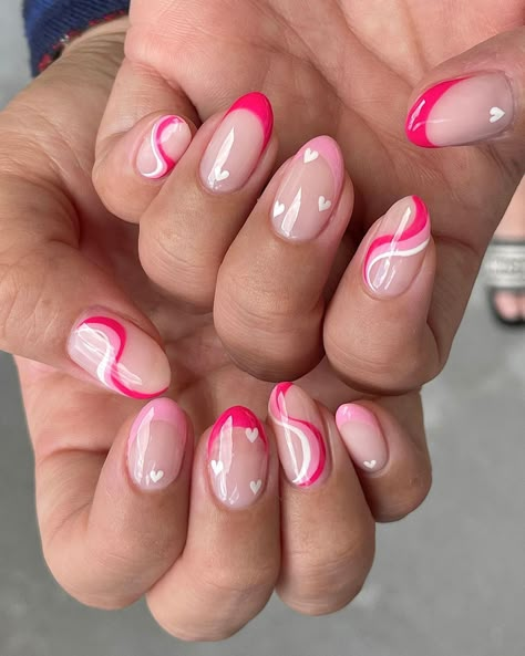 NoelleFuyu Nails on Instagram: “Heart 💗 SZN☺️” Lavender Nails, Lines On Nails, Wavy Lines, Soft Nails, Minimalist Nails, Heart Nails, Dream Nails, Fire Nails, Pretty Acrylic Nails