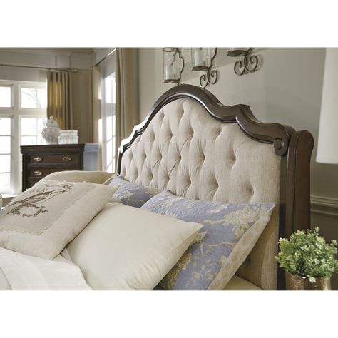 Rosalind Wheeler Sebergham Sleigh Headboard & Reviews | Wayfair Upholstered Headboard King, Upholstered Panel Headboard, Queen Size Headboard, King Upholstered Bed, Bedrooms Ideas, Fabric Headboard, Upholstered Panel Bed, Wood Bed Frame, Queen Headboard