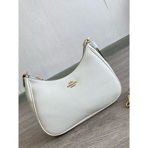 COACH Teri Hobo Shoulder bag White CJ517 Outlet New #EGJ Hobo Shoulder Bag, Fabric Sewing, White Bag, Sewing Fabric, Coach Handbags, Coach Bags, Outlet, Bag Lady, Shoulder Bag