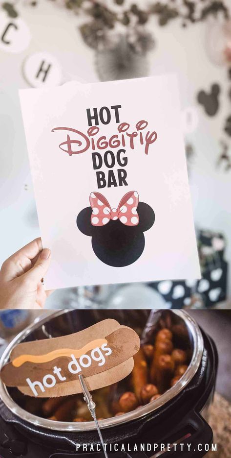 Hot dog! Hosting a party? Make it fun with this Hot Diggity Dog bar. I’ve got a couple of DIY aspects or just use them and adapt! Hot Diggity Dog Bar Free Printable, Hot Diggity Dog Bar, Minnie Mouse Party Supplies, Dinner Party Tablescapes, Summer Kids Party, Hot Diggity Dog, Hosting A Party, Hot Dog Bar, Disney Theme Party