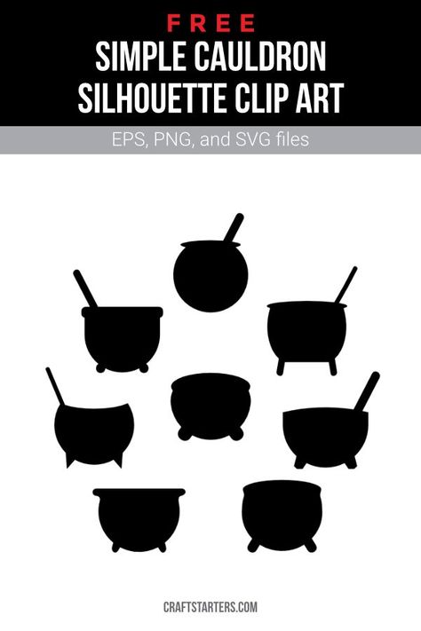 Cauldron Silhouette, Magic Mixies, Witchy Svg, Silhouette Halloween, Decorations For Halloween, Harry Potter Ideas, Stickers Ideas, Witches Cauldron, Silhouette Clip Art