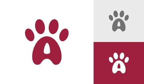 Dog paw logo design with letter a initia... | Premium Vector #Freepik #vector #paw-logo #dog-logo #logo #simple-logo Paw Logo Design, Dog Paw Logo, Dog Logos Ideas, Logo Sketch Design, Pet Shop Logo, Design With Letters, Paw Logo, Logo Dog, Pet Logo