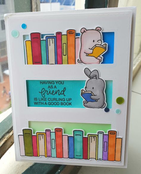 Tori & Teao  Handmade Card Mama Elephant Book Worm Handmade Story Book, Story Book Ideas, Mama Elephant You've Got Mail, Charts Design, Mama Elephant Book Worm, Elephant Reading A Book, Mamma Bear, Good Reads, Elephant Book