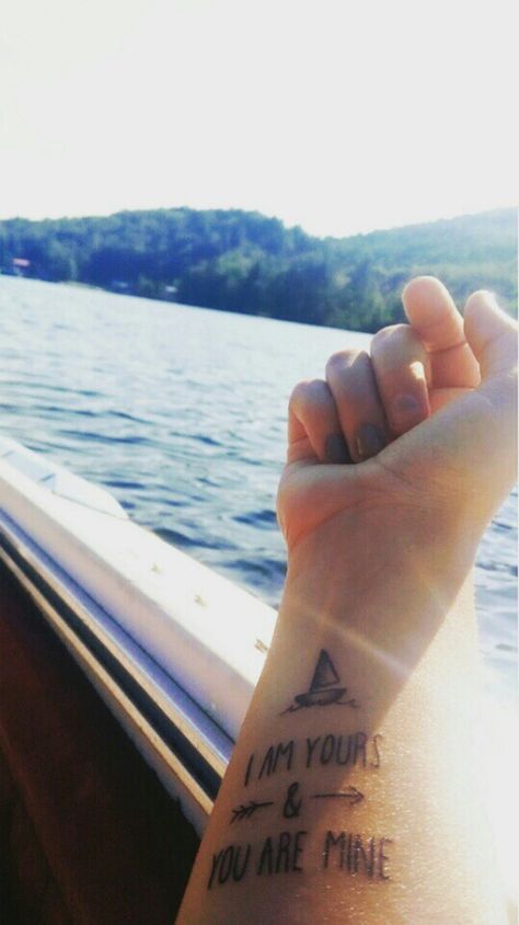 Let me walk upon the water Wherever you would call me.   Spirit lead me  For i am Yours            & You are mine  #tattoo #boat #adventure # I Am Yours And You Are Mine Tattoo, Spirit Lead Me Tattoo, Mine Tattoo, Barbed Wire Tattoo, Tattoo Letters, Wire Tattoo, Bible Tattoos, I Am Yours, Me Tattoo