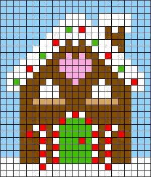 Pixel Art Noel, Food Keychain, Pixel Quilting, Christmas Perler Beads, Gingerbread House Christmas, Snow Holiday, Xmas Cross Stitch, Pixel Crochet, Cross Stitch Christmas Ornaments