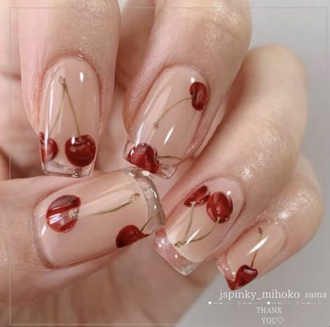 Cherry Nail Art, Fun Manicure, Nails Pretty, Art Deco Nails, Hello Nails, Minimal Nails, Work Nails, Pretty Nail Art Designs, Pretty Nail Art