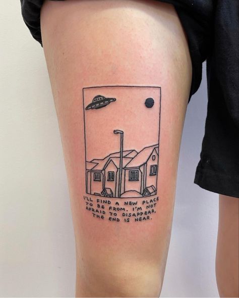 I Know The End Tattoo, Tattoo Simplistic, The End Tattoo, End Tattoo, I Know The End, Square Tattoo, Horrible Tattoos, Minimal Tattoo Ideas, Traditional Tattoo Inspiration