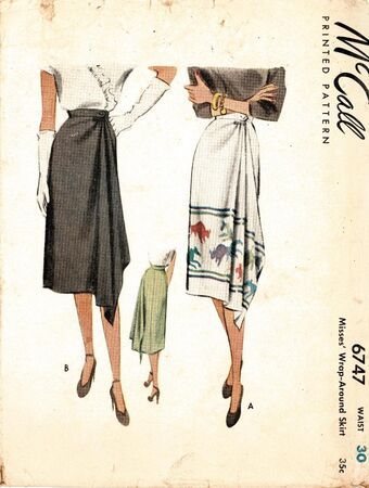 Classic Sewing Patterns, 40s Skirt, Vintage Vogue Patterns, Dresses By Pattern, Skirt Sewing, Vintage Dress Patterns, Old Dresses, Wrap Around Skirt, Mccalls Sewing Patterns