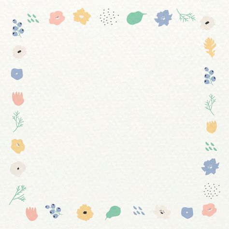 Botanical pattern frame on beige background vector | premium image by rawpixel.com / nunny Flower Background Blue, Yellow Flower Background, Flower Frame Background, Note Pad Design, Note Doodles, Note Writing Paper, Writing Paper Printable, Memo Paper, Notes Art