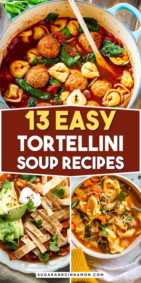 Warm up your dinner routine with these delightful tortellini soup recipes! 🍲✨ From classic flavors to creative twists, there’s something for everyone. Perfect for cozy nights or a quick weeknight meal. Dive into these easy recipes and make your kitchen the heart of your home. Save this pin for later! Soup Recipes Slow Cooker Tortellini, Crockpot Creamy Tomato Tortellini Soup, Single Serve Soup Recipes, Christmas Tortellini Soup, Crockpot Soup Tortellini, Simple Tortellini Soup, Weight Watchers Tortellini Soup, Soup Recipes With Tortellini, Pioneer Woman Tortellini Soup