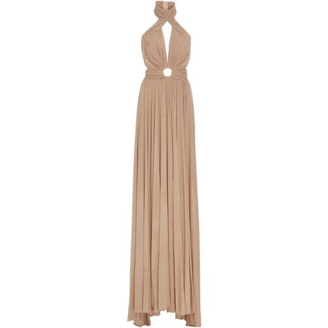 Maria Lucia Hohan Cut Out Moss Gown ($1,690) ❤ liked on Polyvore featuring dresses, gowns, cutout dresses, turtleneck tops, open back evening gowns, beige gown and turtleneck dresses Beige Long Dresses, Full Length Dresses, Open Back Evening Gown, Halter Evening Dress, Maria Lucia Hohan, Taupe Dress, Long Sleeve Turtleneck Dress, Nude Dress, Beige Dress