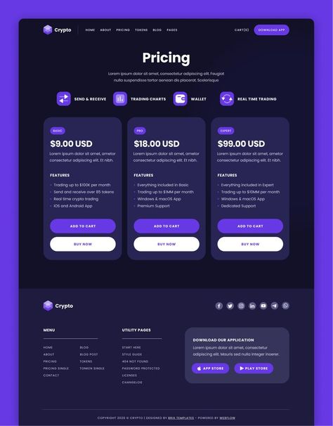 Blockchain HTML CSS Website Theme Blockchain Website Design, Crypto Website Design, Blockchain Website, Webpage Design Layout, Webflow Website, Web Design User Interface, Ui Design Principles, Crypto Investment, Ui Design Dashboard