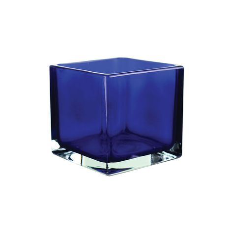 Cobalt 4" Cube #3064-12-60 Cobalt Blue Decor, Crystal Furniture, Floor Candelabra, Cube Vase, Rectangle Vase, Square Glass Vase, Blue Vases, Tower Vase, Colored Glass Vases