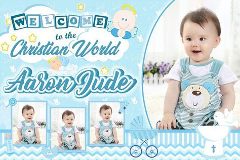 hhijkk Baby Boy Baptismal Theme Ideas, Baptismal Tarpaulin Layout, Christening Tarpaulin Layout, Tarpaulin Design Layout Birthday, Baptismal Invitation Layout, Christening Tarpaulin, Welcome To Christian World Tarpaulin, Christening Background, Invitation For Christening