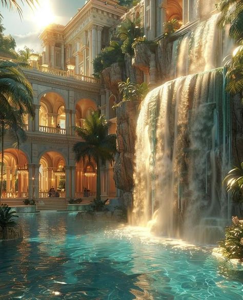 Tropical Kingdom, Dark Home Decor, Dark Home, Living Room Ceiling, Cute Bedroom Decor, Fantasy Castle, Fantasy Places, Fantasy Paintings, Luxury Homes Interior