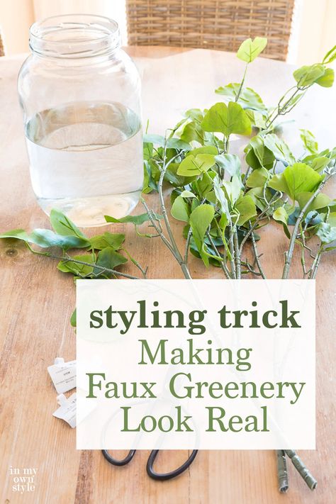 When you use this easy to do trick when decorating with fake branches, flowers and greenery they will appear real. It is so easy to do with whatever fake foliage you already own. #fauxplants #fauxflowers #fauxgreenery #fakeplants #artificialflowers Fake Flower Arrangements Diy, Fake Flower Centerpieces, Fake Flowers Decor, Faux Plants Decor, Garden Tips And Tricks, Fake Flower Arrangements, Faux Branches, Greenery Arrangements, Fake Plants Decor