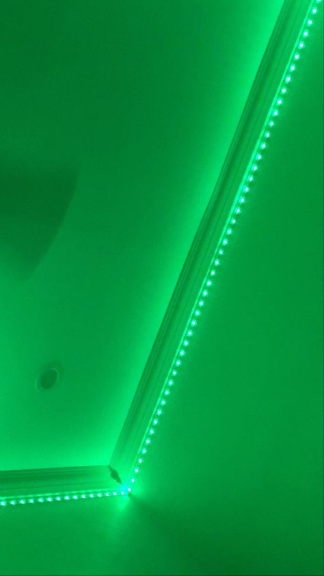 Green Led Lights Aesthetic, Green Led Lights Bedroom, Green Led Light Aesthetic, Slytherin Bedroom, Led Lights Bedroom Aesthetic, Brothers Room, Best Smile Quotes, Lighting Room, Time Turner