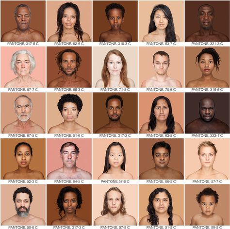 Changing the Conversation on Race: Angélica Dass Reveals our Pantone® Shades in “Humanae” – On Art and Aesthetics Skin Tone Color Chart, Art Andy Warhol, Pantone Matching System, Pore Mask, Pantone Palette, Skin Care Masks, Colors For Skin Tone, Skin Care Mask, Pantone Color