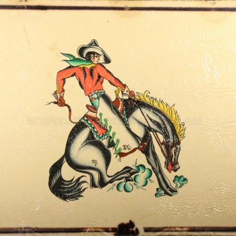 Vintage Flash – Tattoo Collection Cowboy Vintage Art, Silver Surfer Tattoo, Vintage Cowboy Tattoo, Cowboy Flash Tattoo, Cowboy Traditional Tattoo, Traditional Western Tattoo Flash, Tradition Cowboy Tattoo, Western Flash, Cowboy Flash Sheet