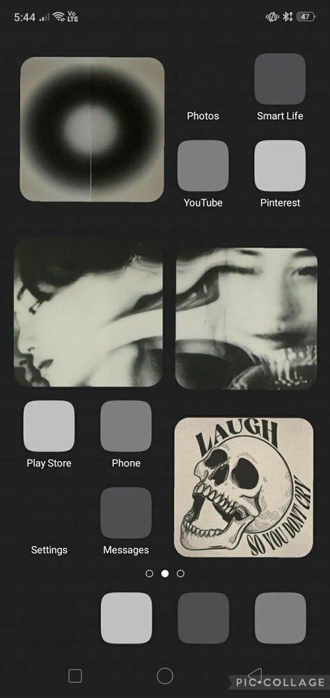 Dark grey and black grunge skeleton homescreen Grey Grunge Wallpaper, Grunge Ios 16 Wallpaper, Homescreen Ideas Aesthetic Dark, Ios Homescreen Ideas Dark, Grunge Phone Widgets, Grey Grunge Aesthetic, Grunge Phone Wallpaper Layout, Iphone Dark Aesthetic, Grey Home Screen Wallpaper