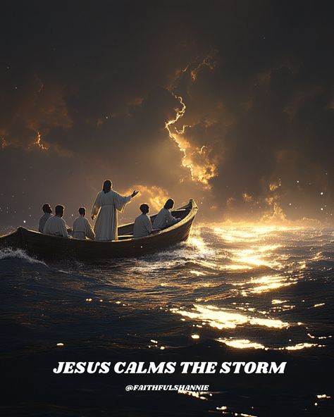 Jesus has authority over the storms in our lives. In times of fear and uncertainty, we can trust Him to bring peace and calm. “And he arose, and rebuked the wind, and said unto the sea, Peace, be still. And the wind ceased, and there was a great calm.” – Mark 4:39 Jesus Calming The Storm, Peace Be Still, Jesus Calms The Storm, Peace And Calm, Mark 4, Bible Illustrations, The Wind, Be Still, Our Life