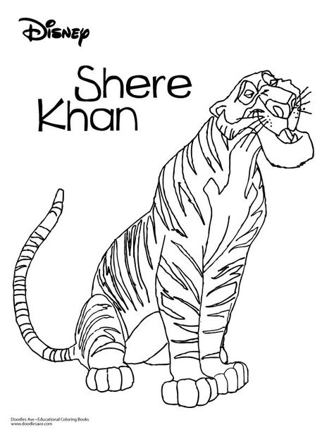 Jungle Book Coloring Sheet- Shere Khan Jungle Book Tattoo, The Jungle Book Coloring Pages, Sher Khan, Jungle Book Kaa, The Jungle Book Bagheera, Akela Jungle Book, The Jungle Book Shere Khan, Shere Khan, Journal 2023