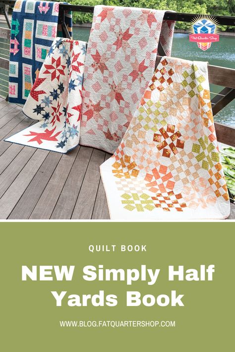 We simply can not wait for Simply Half Yards! Simply Half Yards includes 16 full-color patterns to make half yard-friendly quilts. You can pre-order the book today, and as soon as it hits our shelves in September we will send it your way! Half Yard Bundle Quilt Pattern, Half Yard Quilt Patterns, Half Yard Quilt Patterns Free, Free Motion Quilt Designs, Fat Quarter Shop, Quilt Designs, Book Quilt, Medallion Design, Send It