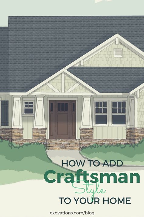 Image result for change a split level to a craftsman Craftsman House Additions Ideas, Adding Craftsman Style To Exterior, Ranch To Craftsman Exterior, Craftsman Homes Exterior, How To Make Your House Look Like A Craftsman Exterior, Craftsmen Exteriors, Craftsman Addition, Craftsman Front Dor, Craftsman Landscapping