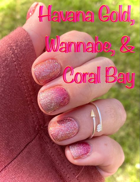 Havana Gold Color Street Combo, Coral Bay Color Street Combos, Havana Gold Color Street, Coral Bay Color Street, Color Street Coral Bay, Colorstreet Combos, Mani Ideas, Nail Color Combos, Coral Bay