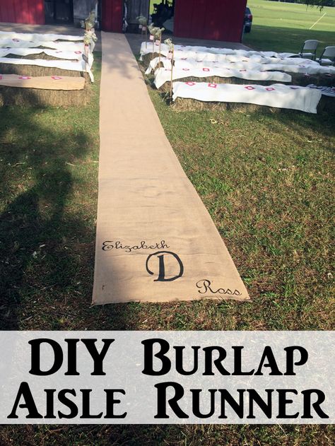 Make this DIY burlap aisle runner for your wedding! A gorgeous way to add a rustic touch to your barn wedding! Diy Wedding Aisle Runner, Wedding Isle Runner, Diy Country Wedding, Isle Runners, Burlap Aisle Runner, Wedding Aisle Runner, Backyard Wedding Ceremony, Aisle Runners, Wedding Isles