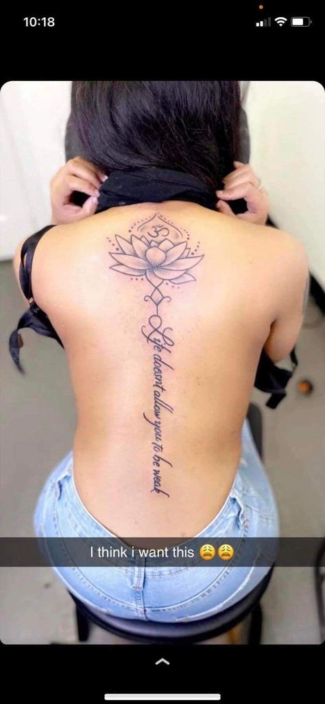 Cute Spinal Tattoo Women, Meaning Spine Tattoos For Women, Spine Tattoos Spiritual, Baddie Spine Tats, Spins Tattoos For Women, Lotus Spine Tattoos For Women, Meaningful Spine Tattoos For Women Bible, Chinese Spine Tattoos For Women, Spine Tattoos For Women Unique Meaning