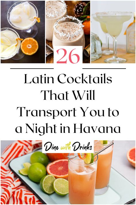 Collage of 4 latin cocktails. South American Cocktails, Cuban Drinks Cocktails, Latin Cocktails, Latin Drinks, Cuban Cocktails, Spanish Cocktails, Popular Alcoholic Drinks, Spiced Cocktail, American Cocktails