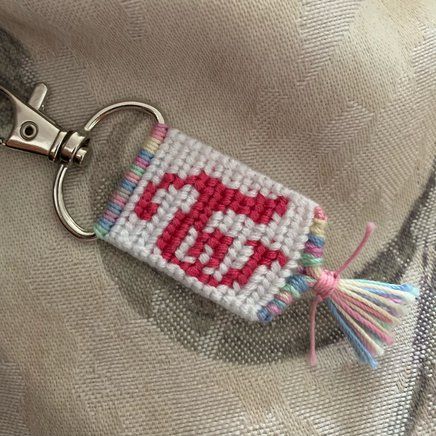 Alpha pattern #27836 | BraceletBook Alpha Keychain, Kpop Logo, Logo Music, Friendship Bracelet Patterns Easy, Music Logo, Twice Kpop, Alpha Pattern, Alpha Patterns, Thread Work