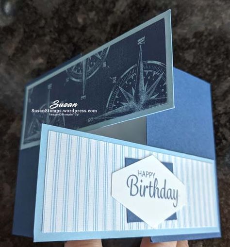 Fancy Fold Card Tutorials, Card Making Templates, Gatefold Cards, Card Making Tips, Masculine Birthday Cards, Step Cards, Shaped Cards, Birthday Cards For Men, Fold Cards