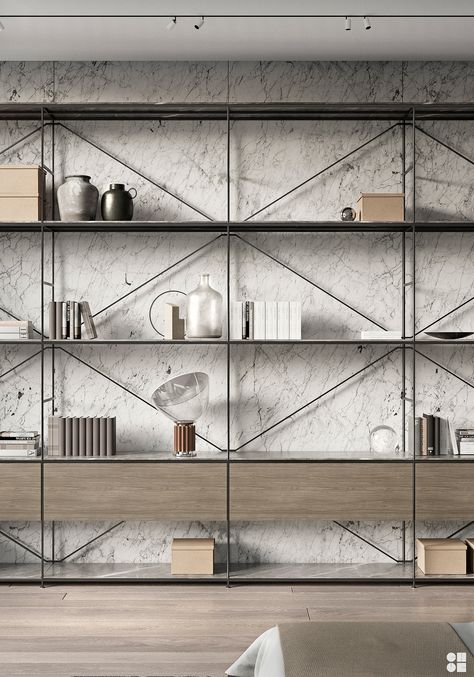 Unique Bookcase, Courtyard Design, Bookcase Design, Shelving Design, Bookshelf Design, 아파트 인테리어, Shelving Systems, Bedroom Layouts, Shelf Design