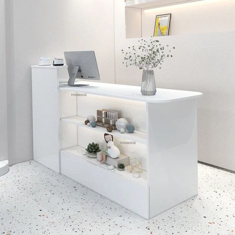 Modern Minimalist Cashier Desk Commercial Furniture Small Clothing Beauty Salon Barber Shop Hair Salon Front Desk Reception Desk - AliExpress Hair Salon Front Desk, Salon Front Desk, Front Desk Reception, Coworking Space Design, Furniture Store Design, Desk Reception, Salon Design Ideas, Counter Desk, Hair Salon Decor