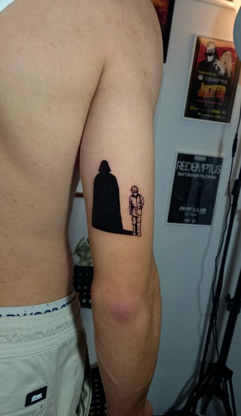 Star Wars Tattoo Anakin Skywalker, Anakin Skywalker Darth Vader Tattoo, Anakin Darth Vader Tattoo, Star Wars Tattoo Darth Vader, Star Wars Forearm Tattoo, Anakin Tattoo Ideas, Darth Vader Tattoo Small, Rogue One Tattoo, Star Wars Line Tattoo