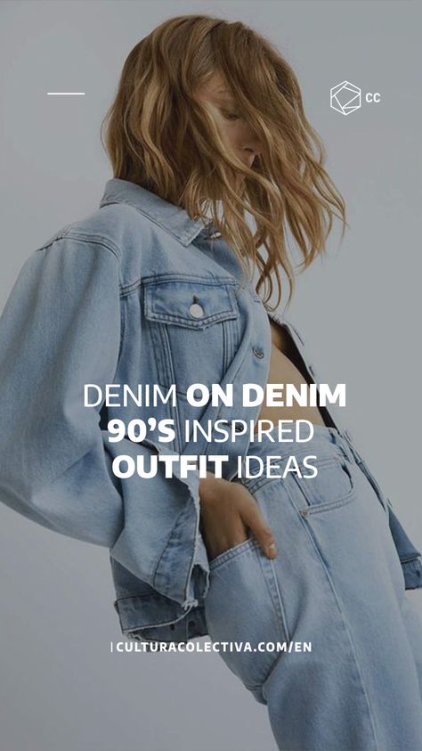 Denim 2000s Outfit, 80s Denim Outfit, Denim On Denim Outfit 90s, 90s Denim Outfit, 70s Eye Makeup, Full Denim Outfit, Demin Outfit, 90s Fashion Denim, All Denim Outfits