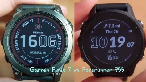 Garmin Fenix 7 vs Forerunner 955 Garmin Instinct Solar, Garmin Marq Adventurer, Garmin Fenix 7x Sapphire Solar, Garmin Forerunner 245 Music, Garmin Fenix, Garmin Forerunner, Wearable Technology, Fitness Tracker, Triathlon