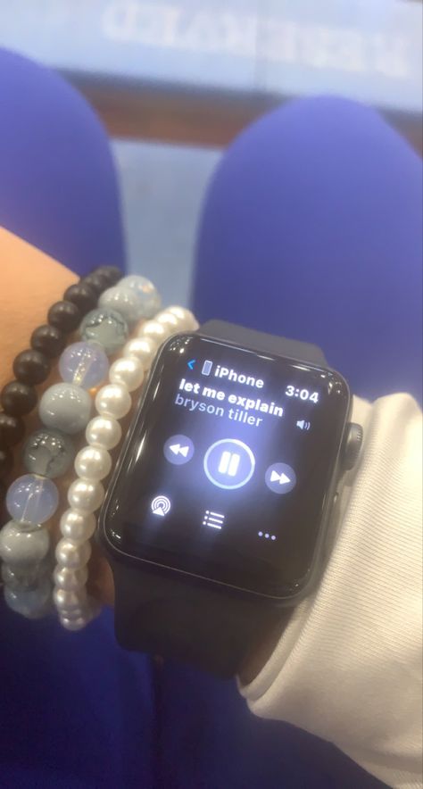 Bryson tiller  , music Apple Watch With Bracelets, Apple Watch Stack, Watch With Bracelets, Watch Stack, Black Apple Watch, Goth Baddie, Charm Bracelets For Girls, Girly Bracelets, Bryson Tiller