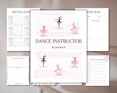 Ballerina Watercolor, Class Planner, Planner Pink, Dance Instructor, Lesson Planner, Ballet Class, Class Schedule, Dance Mom, Dance Teacher